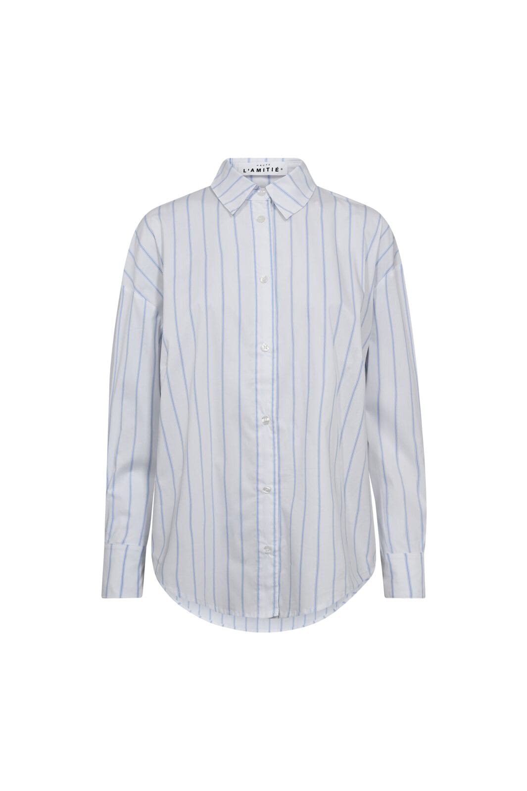 Haute L'Amitié - Fine Line Twist Bow Shirt HL10210 - Blue Stripe