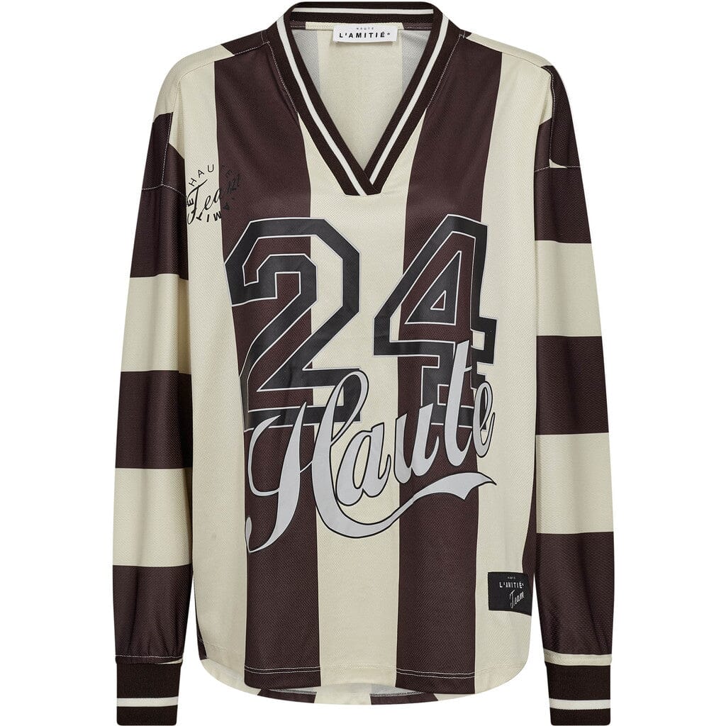 Haute L'Amitié - Haute 24 Stripe Blouse HL10419 - Mocca/ Pearl Bluser 