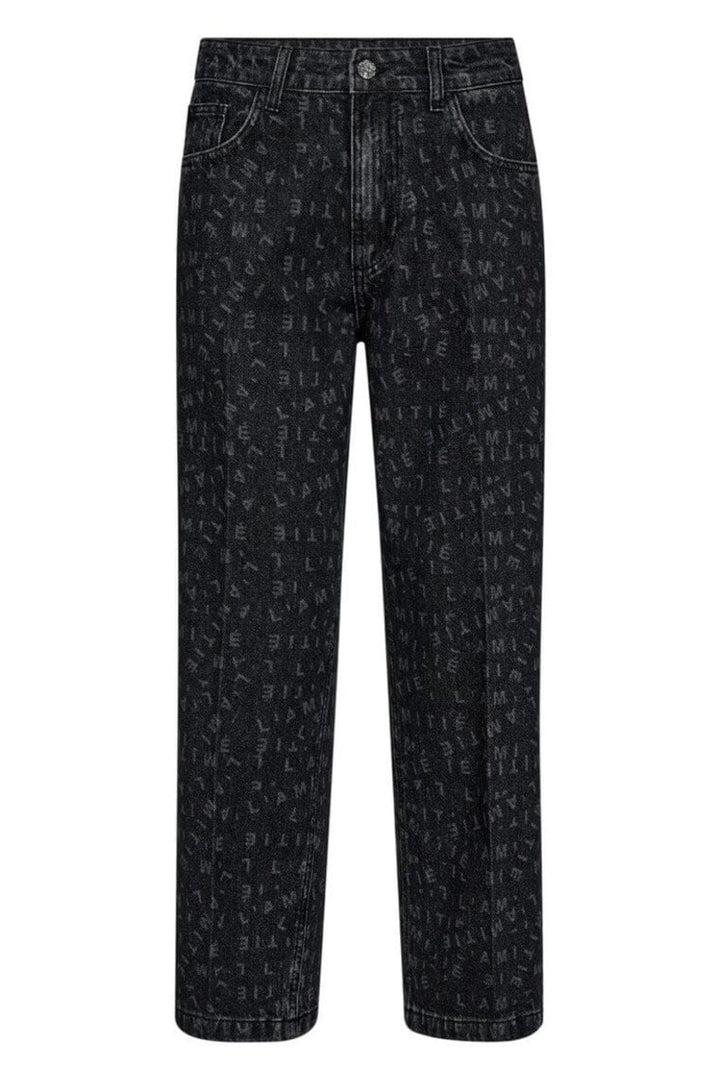 Haute L'Amitié - L'Amitié Crop Logo Jeans HL10020 - Black