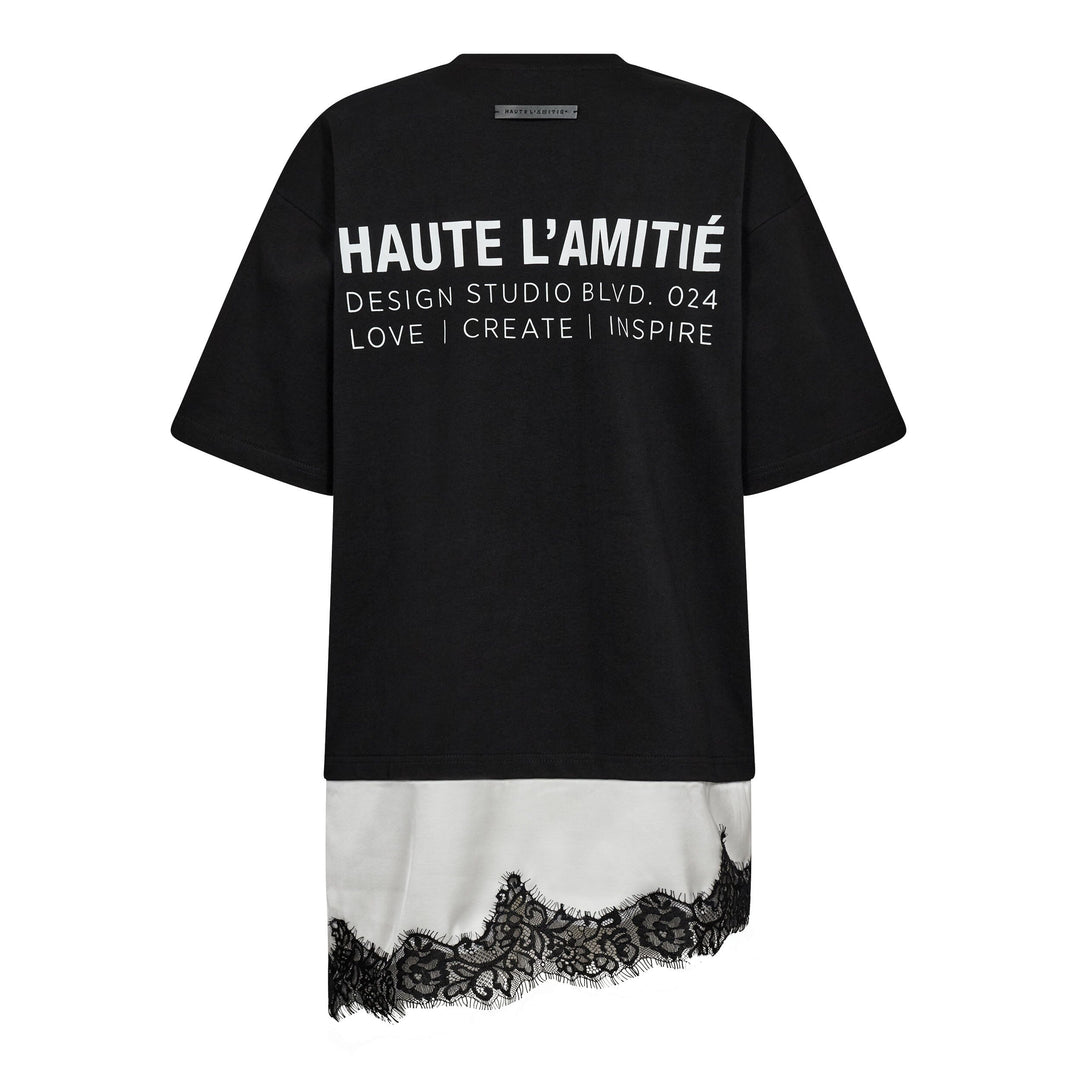 Haute L'Amitié - Loose Mix Lingerie Tee HL10718 - Black T-shirts 