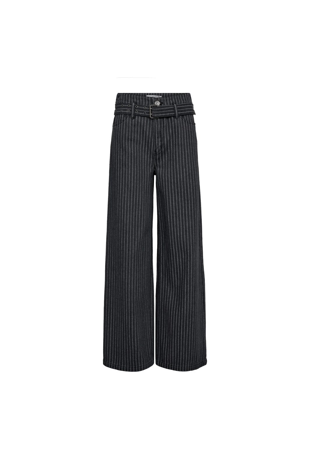 Haute L'Amitié - Lou Stripe Belt Jeans HL10175 - Dark Grey