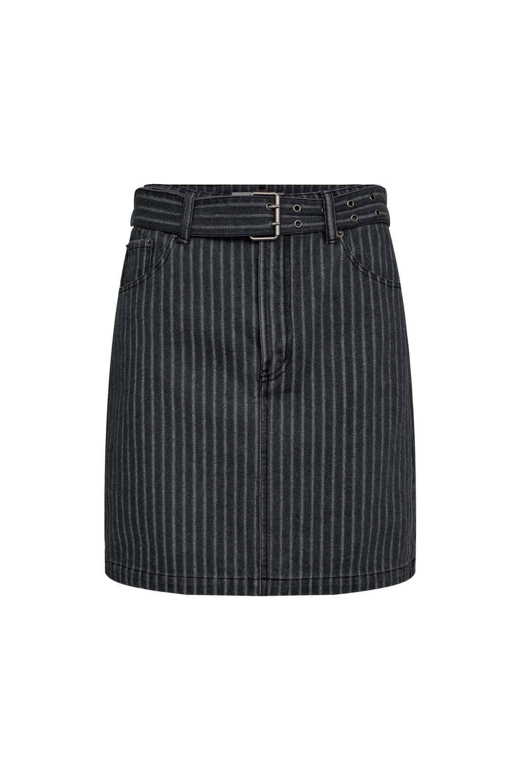 Haute L'Amitié - Lou Stripe Belt Skirt HL10174 - Dark Grey