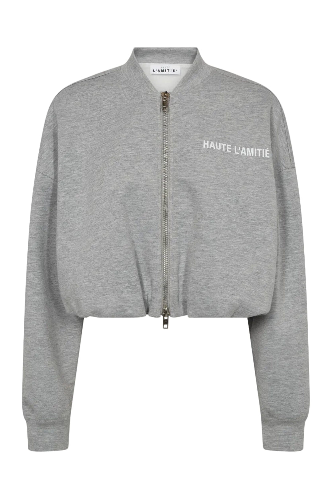 Haute L'Amitié - Maxi Crop Zip Sweat Hl10880 - Grey Melangé Sweatshirts 