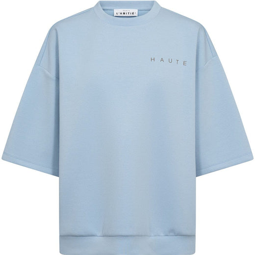 Haute L'Amitié - Maxi Split Ss Logo Sweat HL10461 - Pale Blue Sweatshirts 