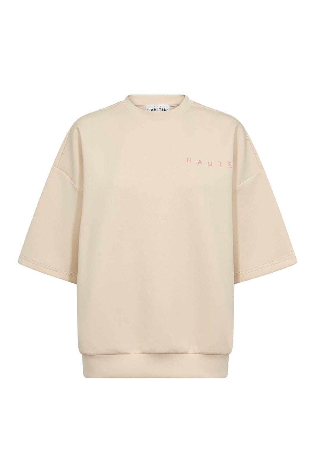 Haute L'Amitié - Maxi Split Ss Logo Sweat HL10461 - Pearl /Pink