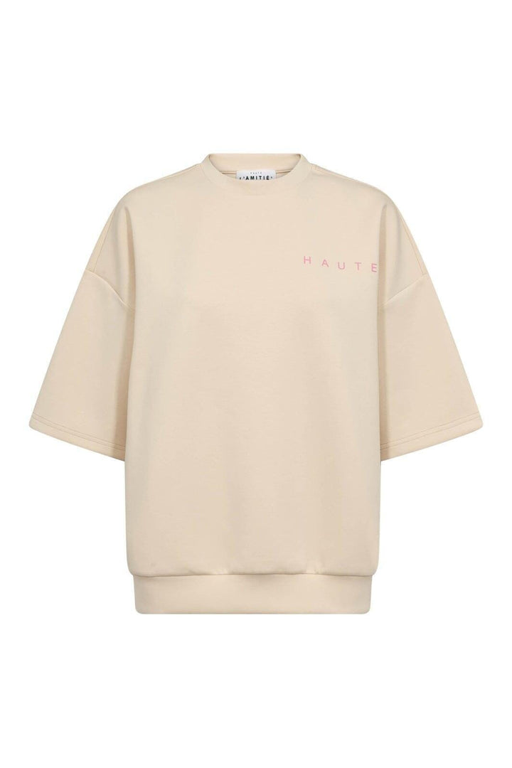 Haute L'Amitié - Maxi Split Ss Logo Sweat HL10461 - Pearl /Pink