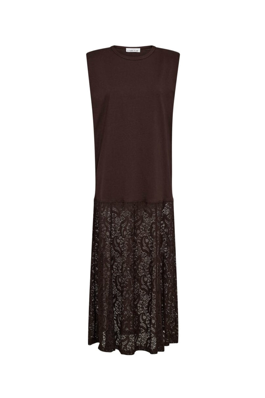 Haute L'Amitié - Summer Lace Tee Dress HL10535 - Mocca