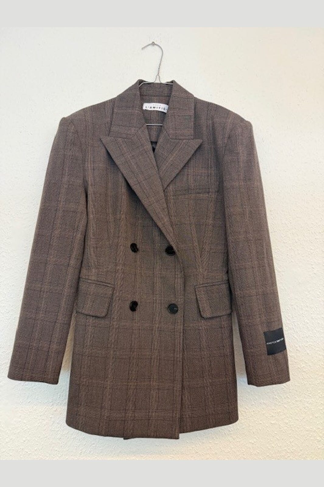 Haute L'Amitié - Waist Fit Check Blazer HL10844 - Mocca