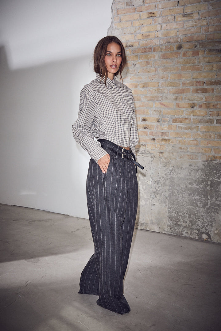 Haute L'Amitié - Mimosa Check Smock Shirt HL10815 - Grey Check