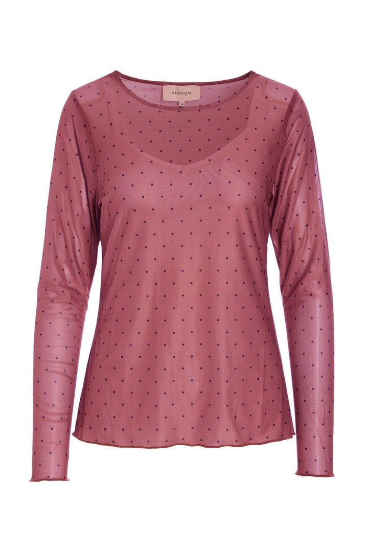 Hunkøn - Tova Mesh Blouse 25935 - Zinfandel Bluser 