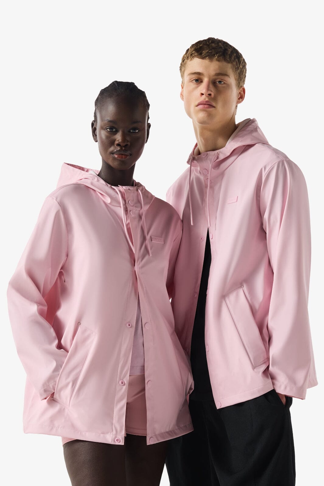 Hunter - Izzy Pu Hooded Jacket Haru0012251pf - Parfait Pink Regnjakker 