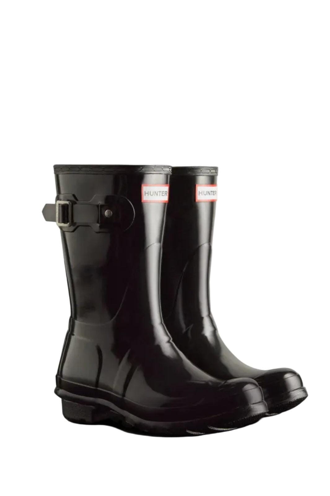 Hunter - Womens Original Short Gloss Boot Wfs1000rglblk - Black Gummistøvler 