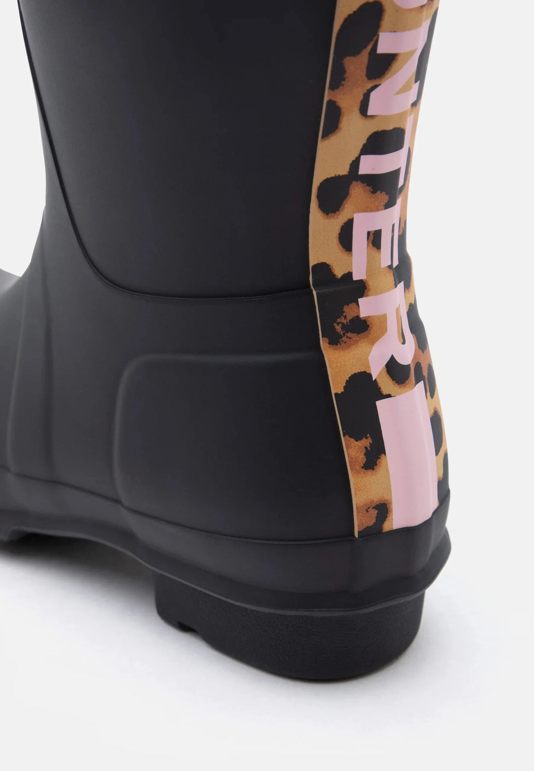 Hunter - Womens Original Short Leopard Backstrap Hfrw0005261blk - Black Gummistøvler 