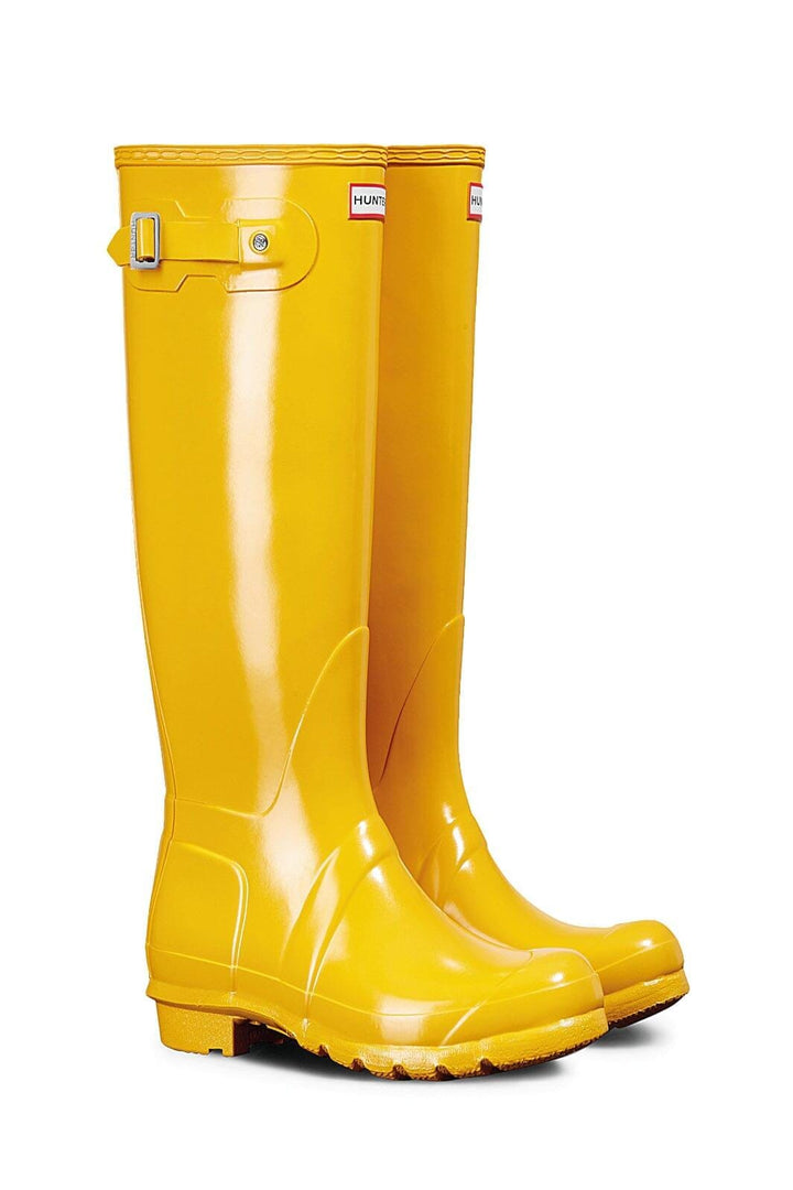 Hunter - Womens Original Tall Gloss Boot Wft1000rglryl - Yellow Gummistøvler 