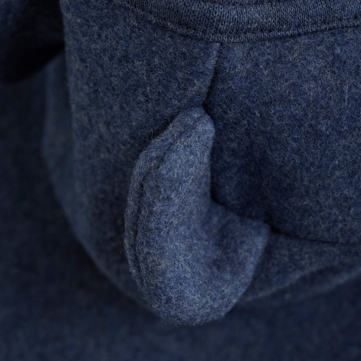 Huttelihut - Jacket Ears Cotton Fleece (S) - Navy Melange Fleece jakker 