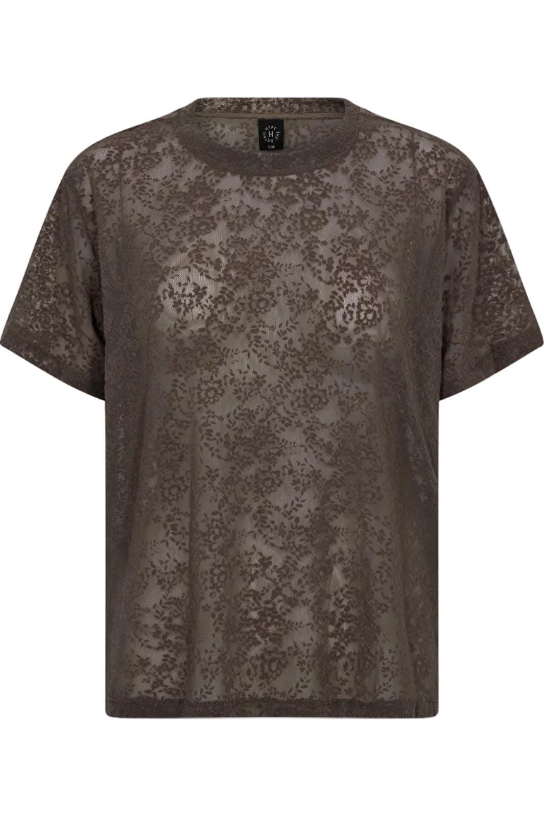 Hype The Detail - Lace Tee Oversiz 852-25 - 2 - Brun T-shirts 