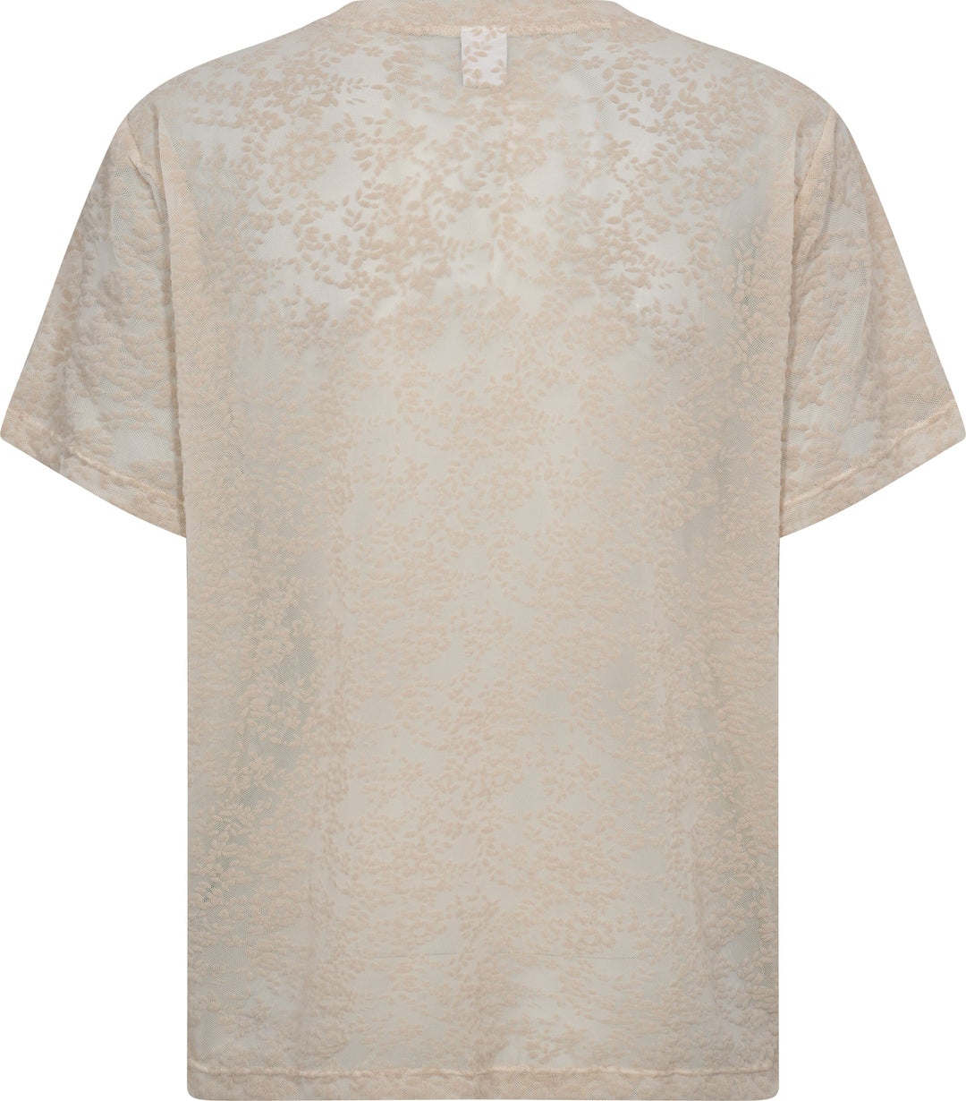 Hype The Detail - Lace Tee Oversiz 852-25 - 3 - Powder T-shirts 