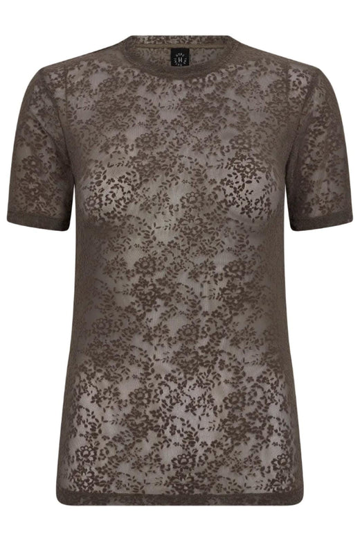 Hype The Detail - Lace Tee, Slim 852-2 - 2 - Brun T-shirts 