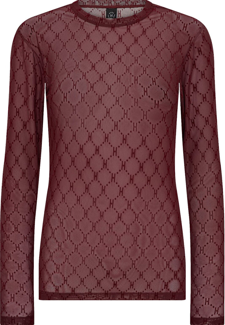 Hype The Detail - Mesh Blouse 300-14 - 12 - Rød Bluser 