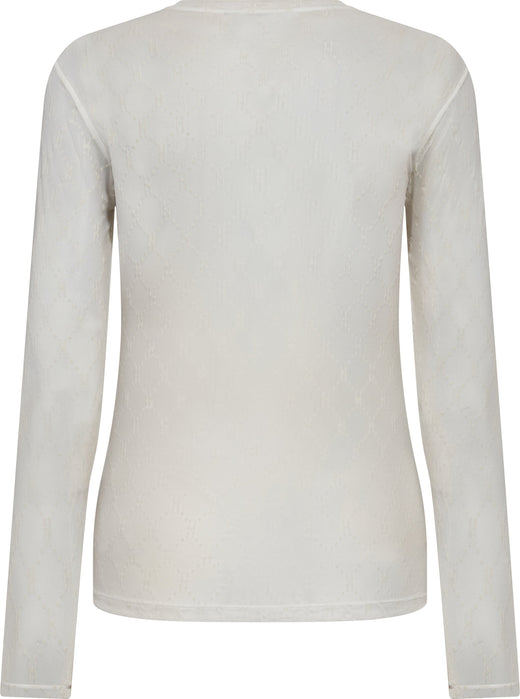 Hype The Detail - Mesh Blouse 300-1400 - 1 - Hvid Bluser 