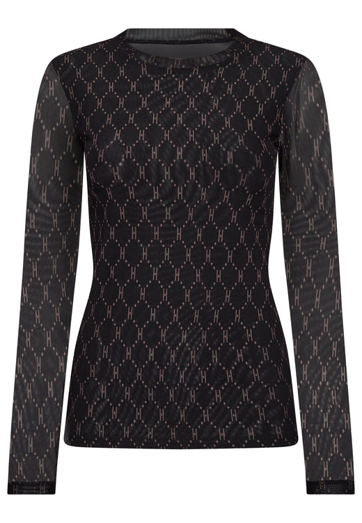 Hype The Detail - Mesh Blouse 320-15 - 50 - Black Bluser 