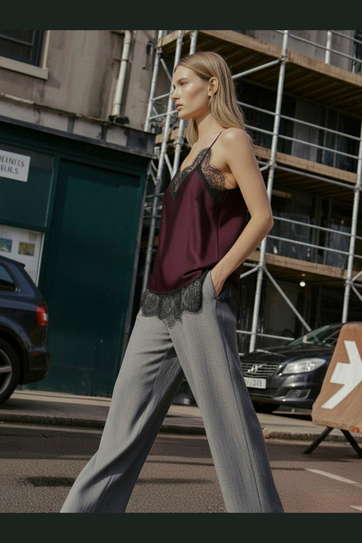 Hypedrop - Hdmadeline Satin Strap Top 32000050 - 5089099 - Potent Purple