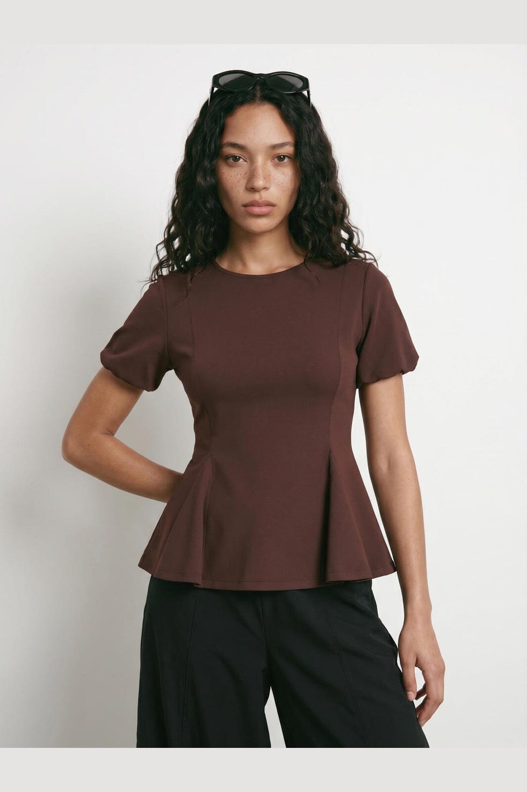 Hypedrop - Hdtamara Ss Peplum Top 32000271 - 5272516 - Rum Raisin