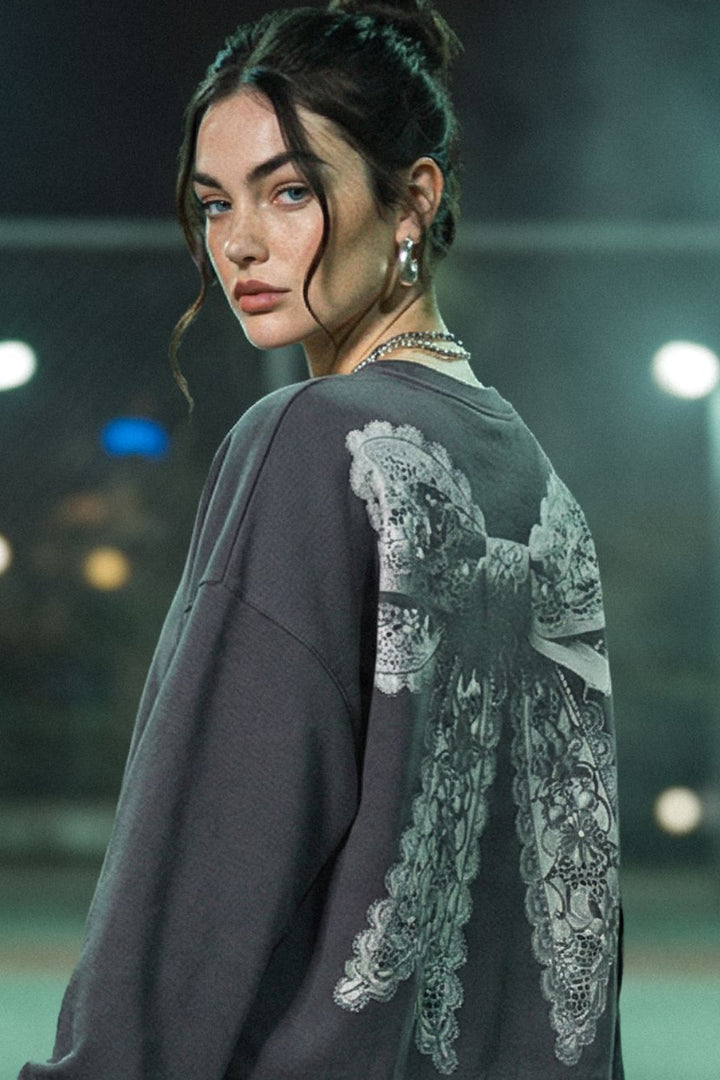 Hypedrop - Hdyumi Cropped Ls Sweat 32000475 - 5130377 - Iron Gate