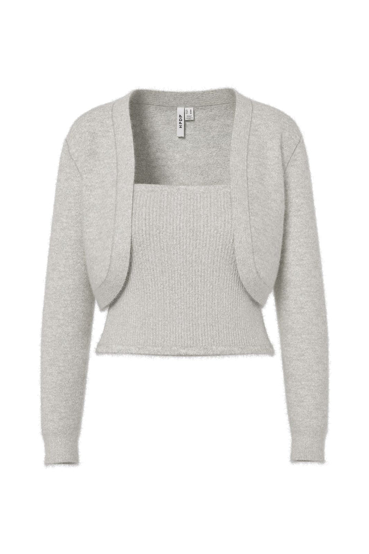Hypedrop - Hdyvette Bolero Knit Set 32000441 - 5140140 - Light Grey Melange