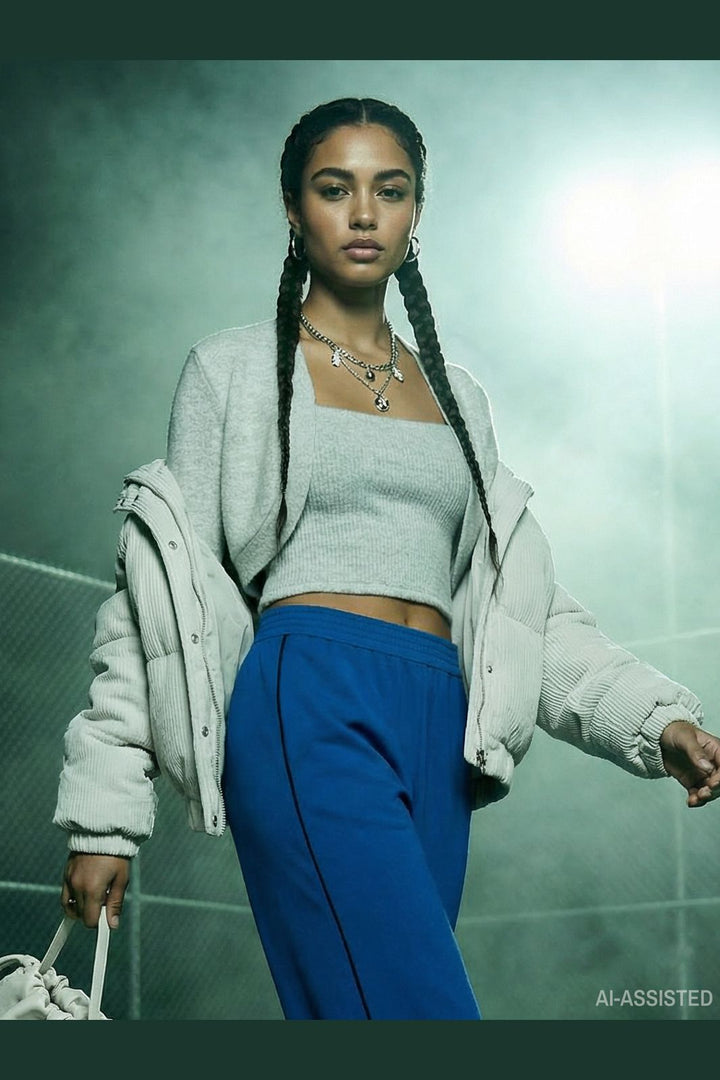 Hypedrop - Hdyvette Bolero Knit Set 32000441 - 5140140 - Light Grey Melange