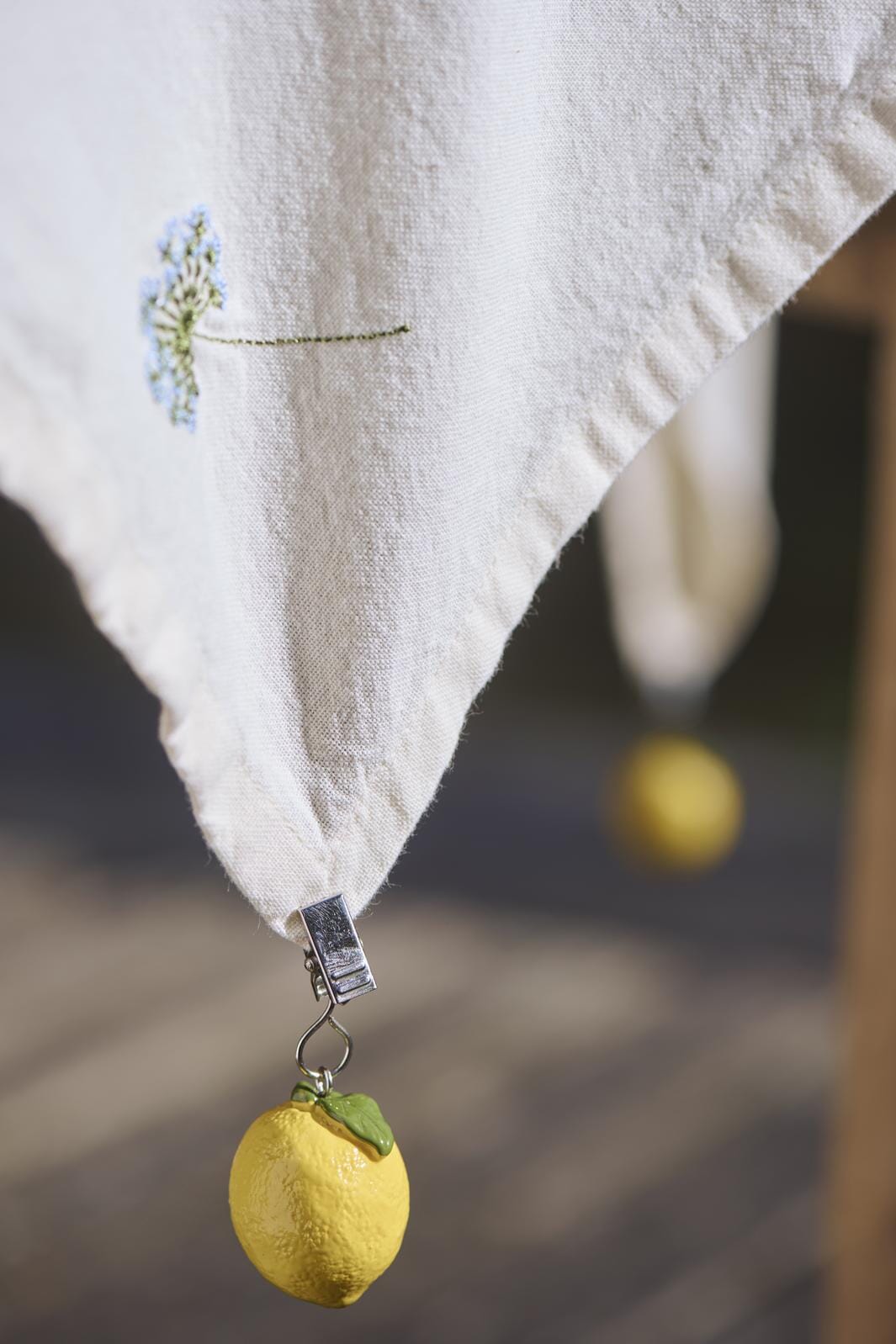 Ib Laursen - Dug Flora aflang m/skærmblomster, lavendler og margueritter butter cream - Bomuld, Polyester - 63045-82