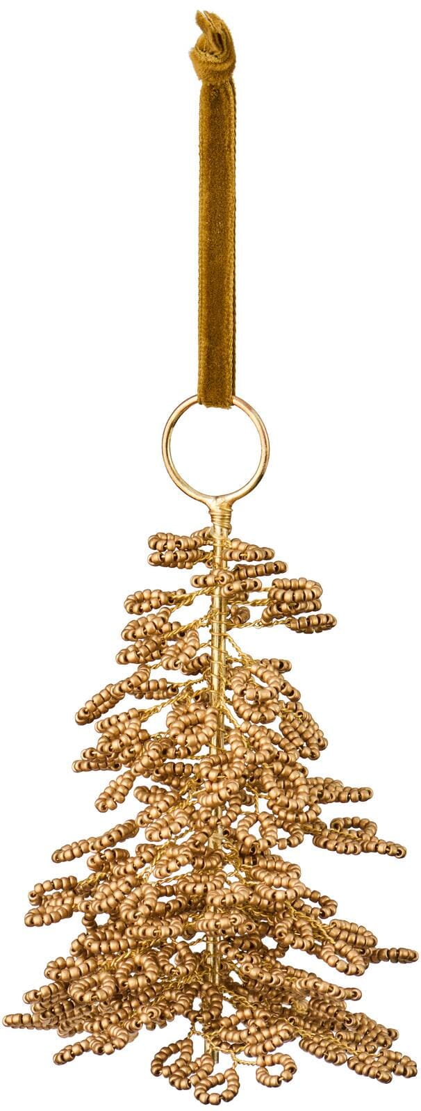 Ib Laursen - Juletræ T/ophæng Fairytale Christmas M/brune Perler - 40008-14