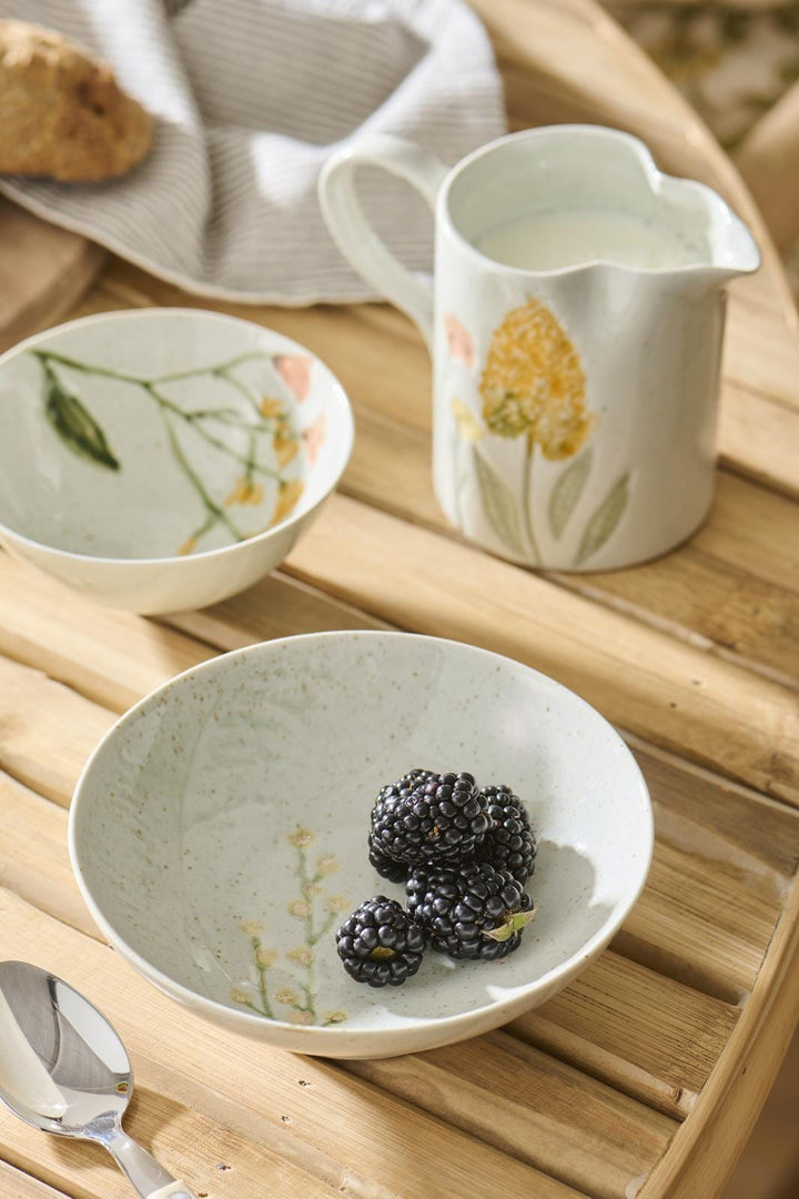 Ib Laursen - Kande m/tud blomster udvendig - Stentøj - 24032-00