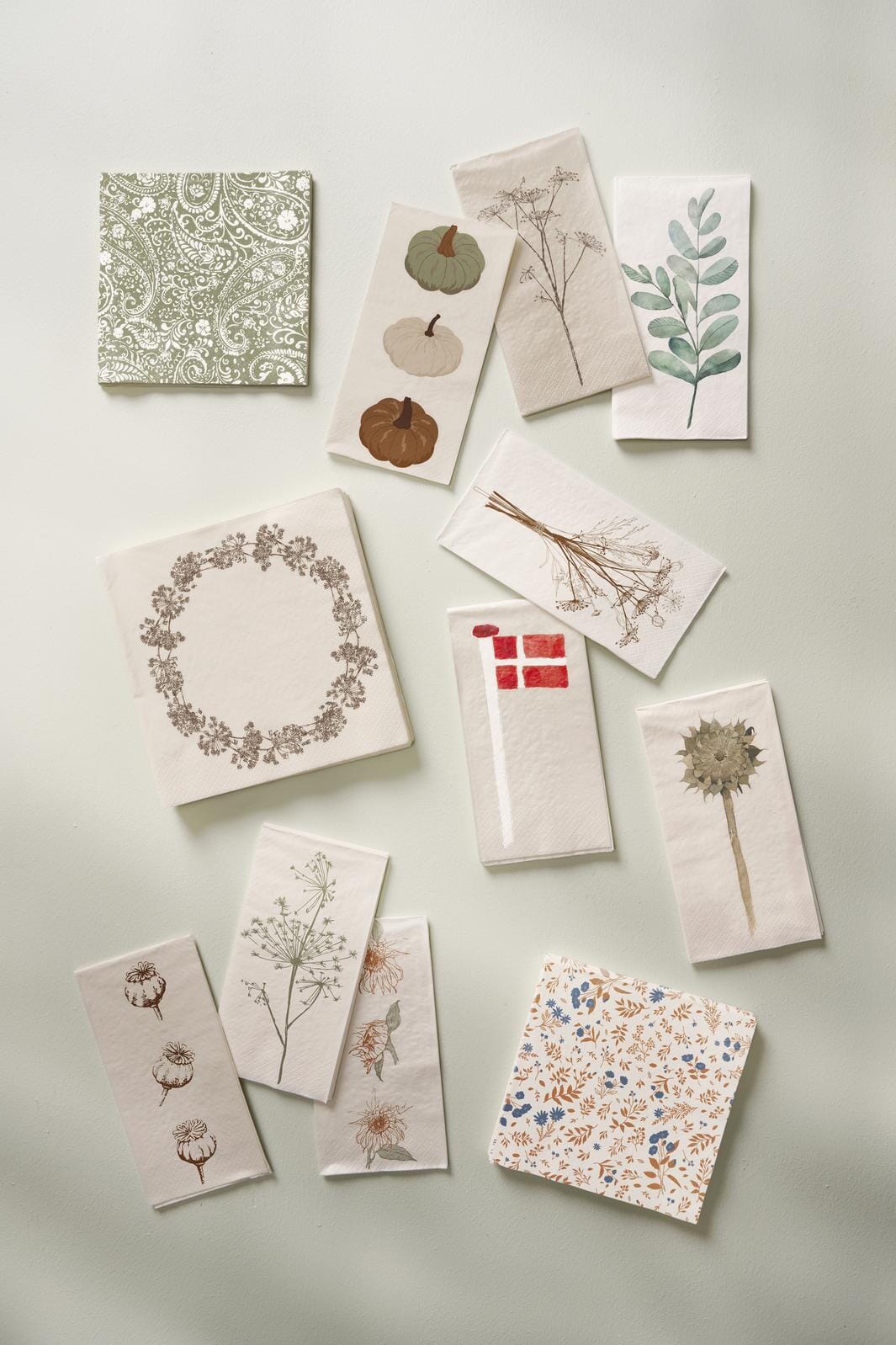 Ib Laursen - Serviet 10x20 cm Dannebrog på flagstang 16 stk/pk - Papir - 95891-00