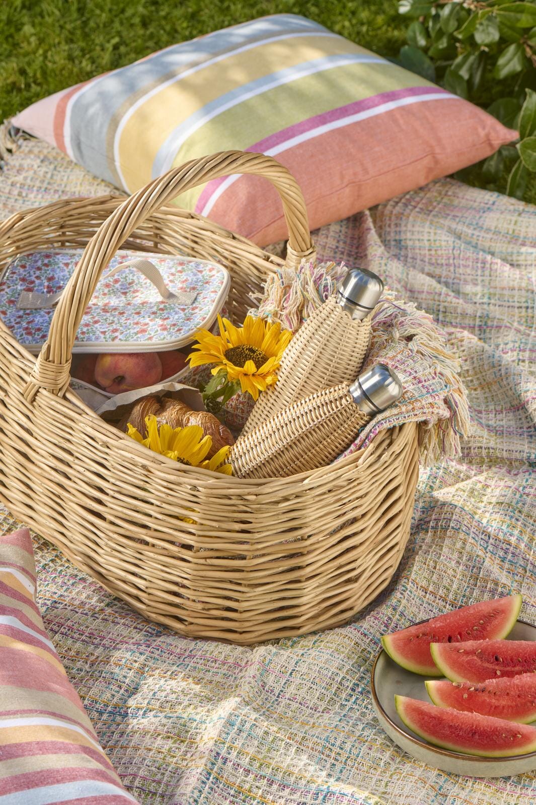 Ib Laursen - Termoflaske brun polyrattan håndflettet 500 ml - Polyrattan, Rustfrit stål - 1622-14