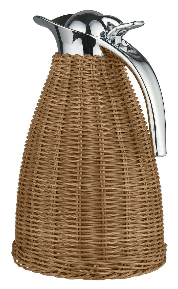 Ib Laursen - Termokande brun polyrattan håndflettet 1,5 ltr - Polyrattan, Rustfrit stål, Plastik - 1619-14