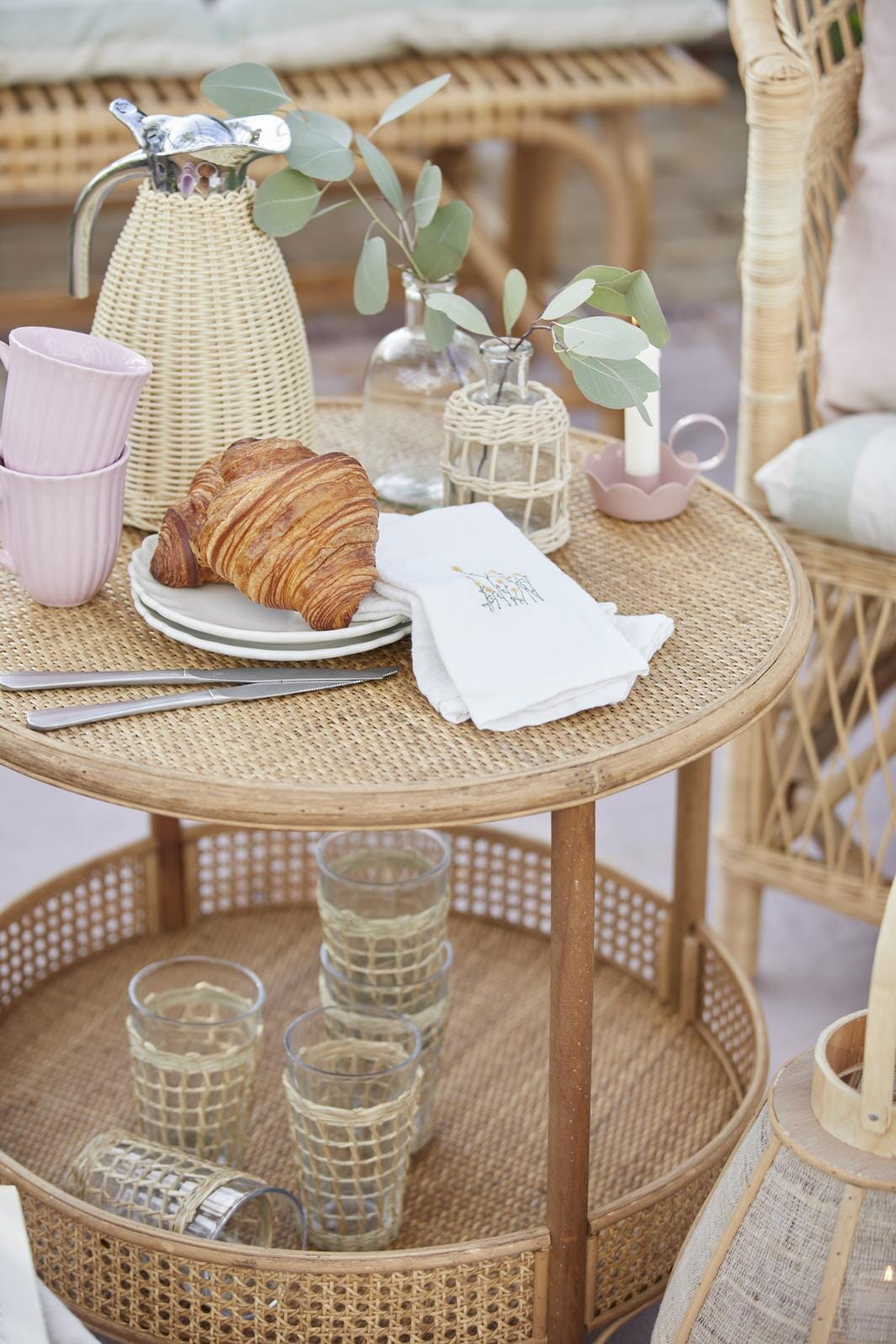 Ib Laursen - Termokande natur polyrattan håndflettet 1,5 ltr - Polyrattan, Rustfrit stål, Plastik - 1619-30