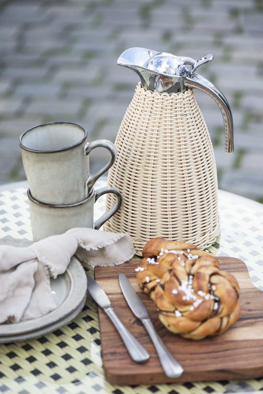 Ib Laursen - Termokande natur polyrattan håndflettet 1,5 ltr - Polyrattan, Rustfrit stål, Plastik - 1619-30