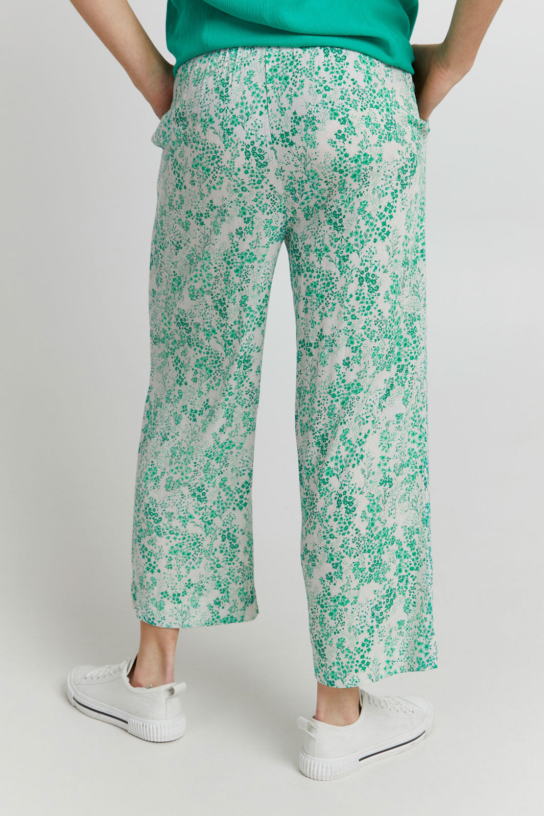 Ichi - Ihmarrakech Aop Pants3 - Holly Green Bukser 