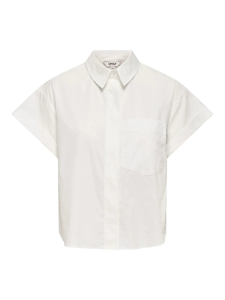 Only - Onlkeri S/S Fold Shirt - 4964942 Bright White