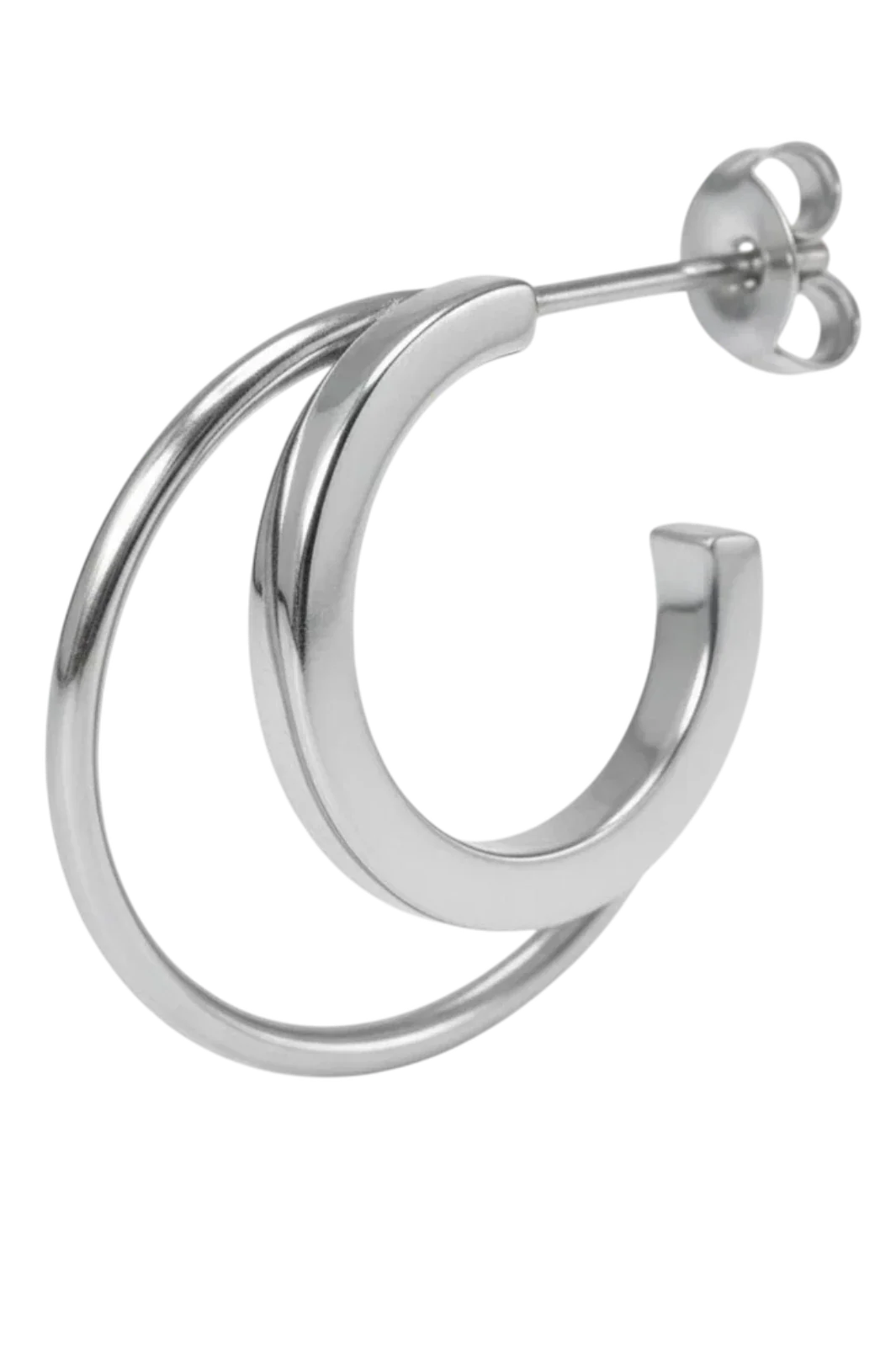 Jane Koenig - Double Olympia Hoop DOH-SS26-SS-SEFT - Silver Øreringe 