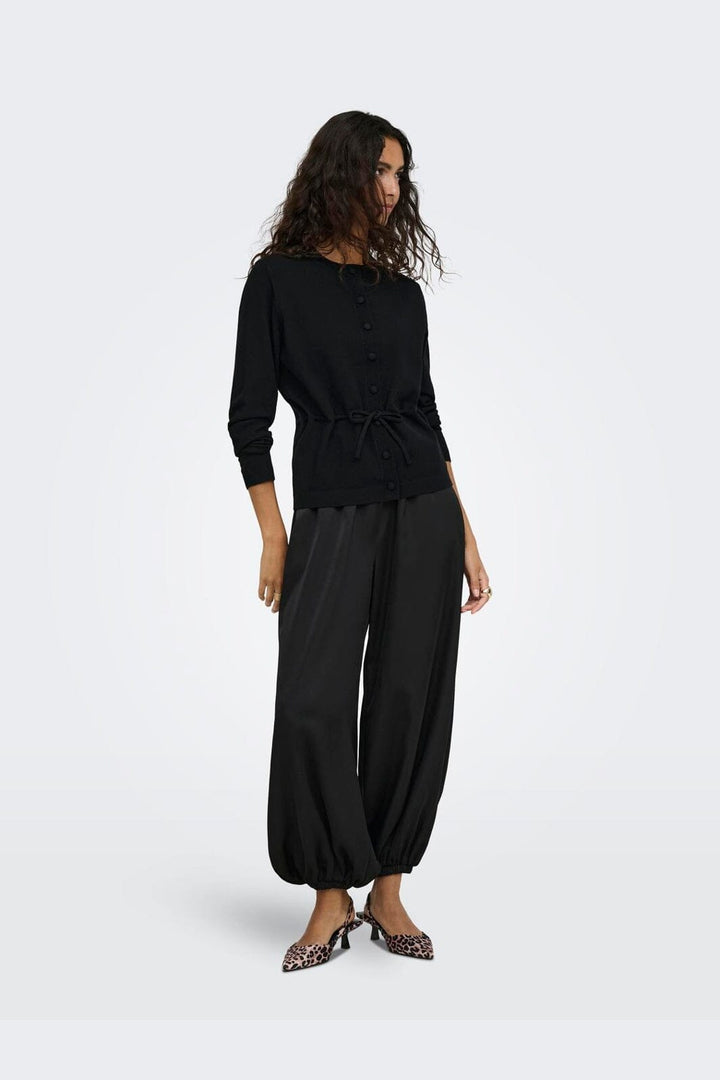 JDY - Jdyamore L/S Tie Cardigan Knt - 5140035 Black