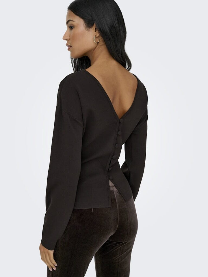 JDY - Jdyastra L/S Reversible Cardigan Knt - 4992128 Chocolate Torte Cardigans 