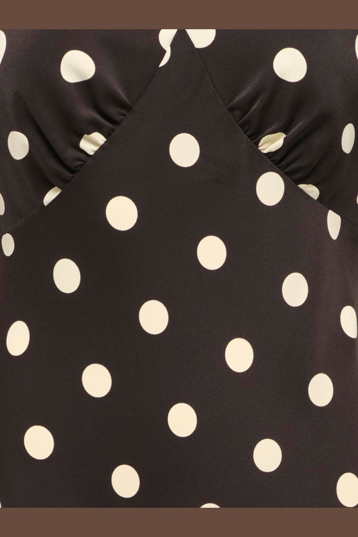 JDY - Jdyaya Life S/S Midi Dress Dia - 5064920 Chocolate Torte Whitecap Gray Dot