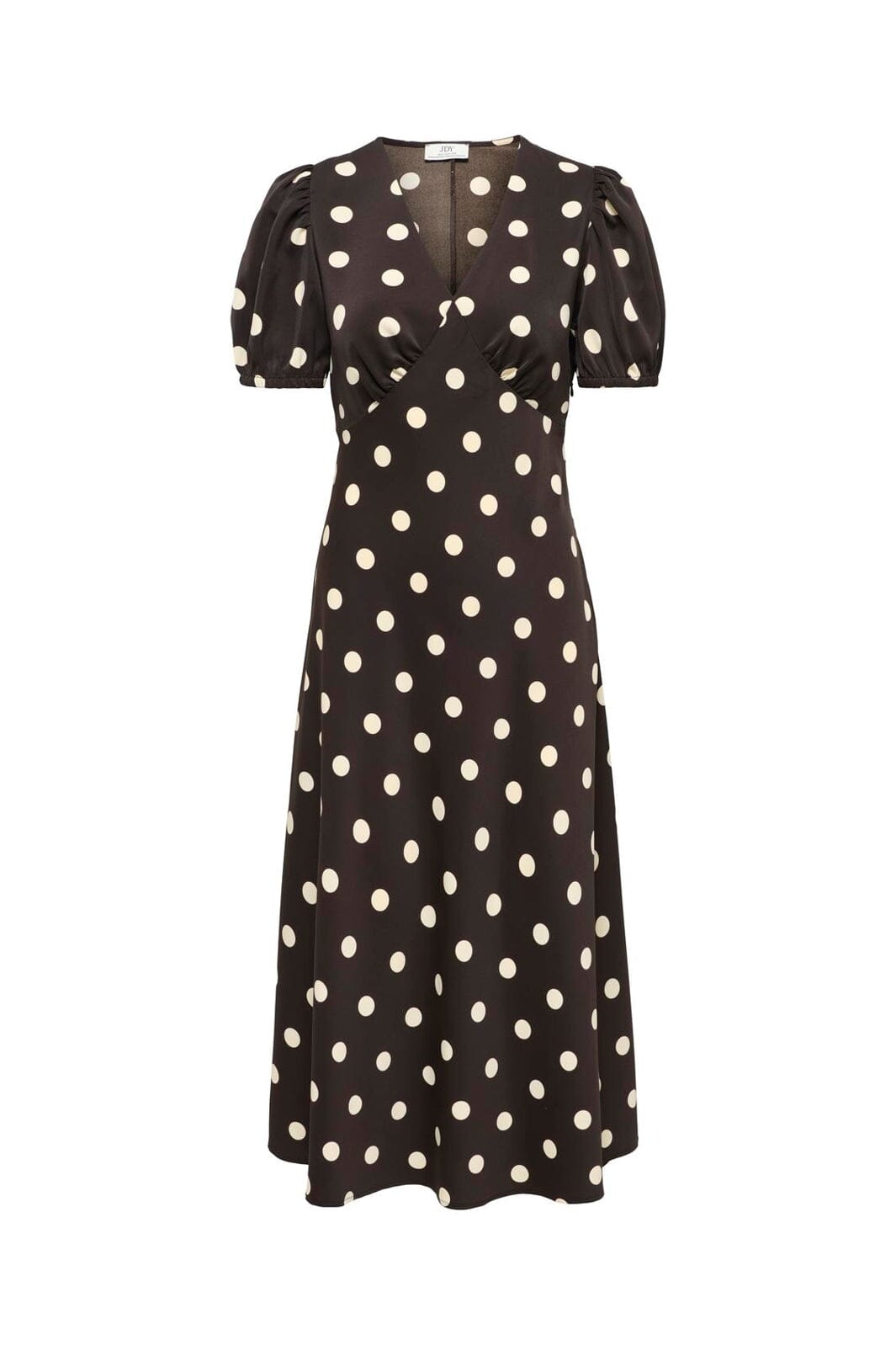 JDY - Jdyaya Life S/S Midi Dress Dia - 5064920 Chocolate Torte Whitecap Gray Dot