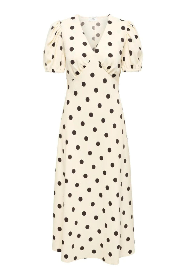 JDY - Jdyaya S/S Midi Dress Dia - 5056548 Whitecap Gray Chocolate Torte Dot Kjoler 