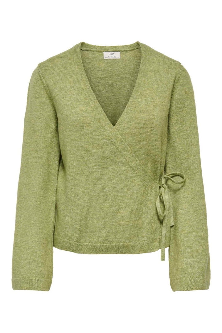 JDY - Jdybecky L/S Wrap Cardigan Knt - 5101788 Fern Melange