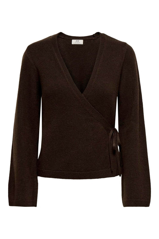 JDY - Jdybecky L/S Wrap Cardigan Knt - 5101882 Mole Melange
