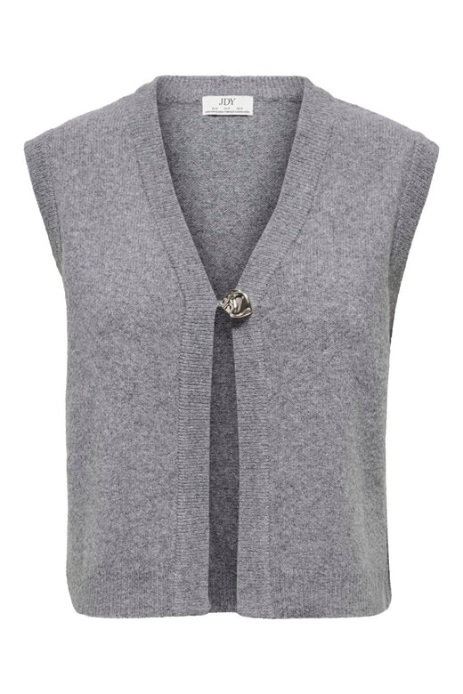 JDY - Jdybrilliant Life S/L Onebutton Vest Knt - 5038360 Medium Grey Melange