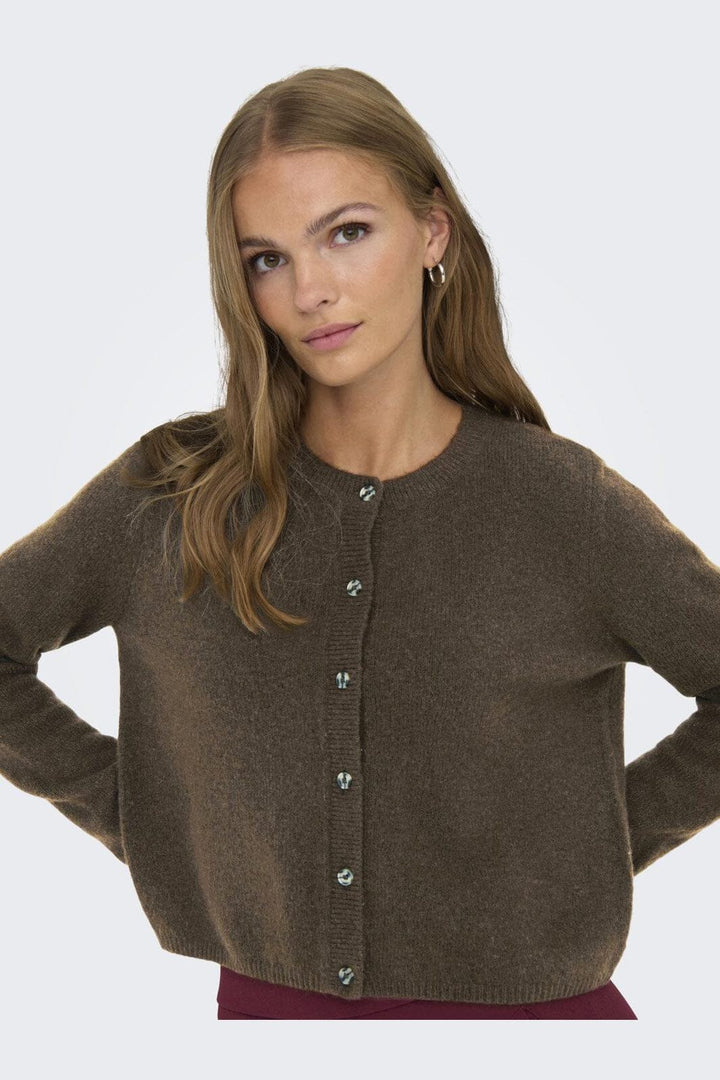 JDY - Jdychloe Life L/S Cardigan Knt - 4838281 Slate Black Melange